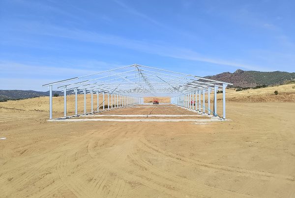 Estructura de nave avícola en Badajoz, Extremadura.